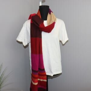 Coldwater Creek Multicolor Wool Blend‎ Scarf – Bold Colorblock Stripes
